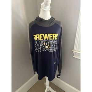New Levelwear ‎ MLB Milwaukee Brewers Light  Weight Pullover Hoodie